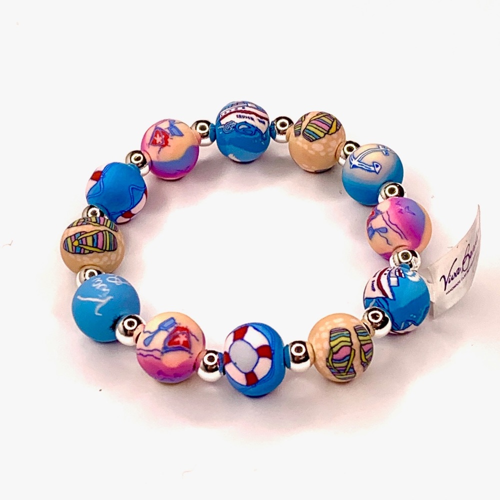 VivaBeads Chunky Handmade Stretch Bracelet NWT